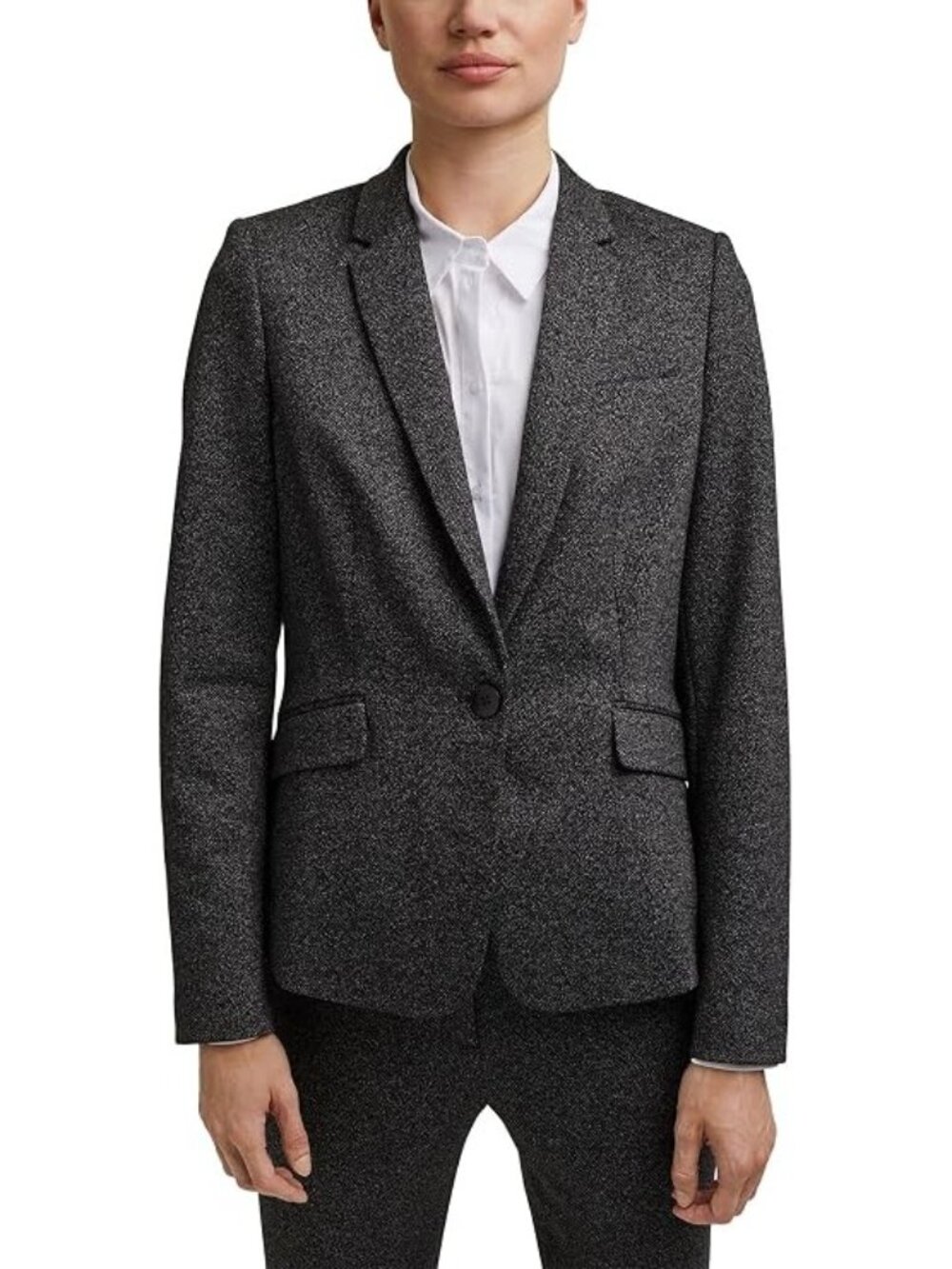 Liverpool Blazer Jacket Size Large Herringbone Gray Notch Collar